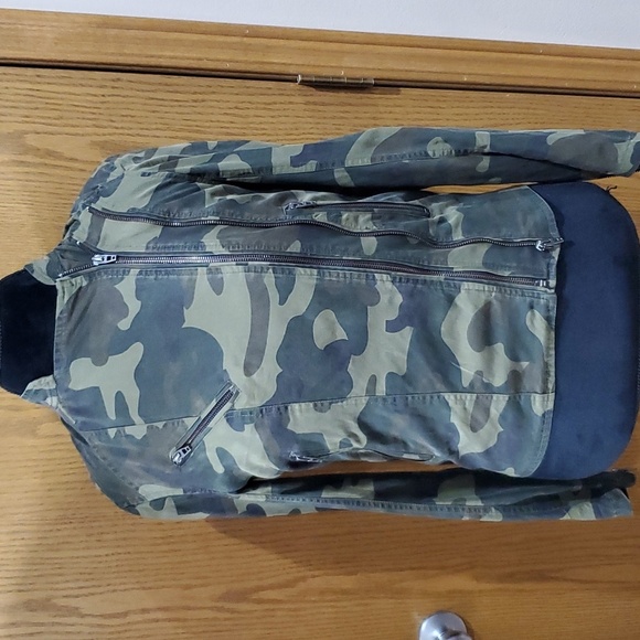 Blank NYC camouflage green moto jacket zip up lightweight - Picture 1 of 9